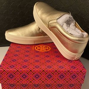Tory Burch gold slip on sneaker Size 8.5